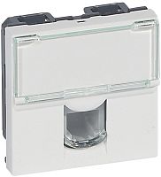 Розетка телефонная Legrand Mosaic для кабель-канала Metra RJ11 1-м. 2 мод. белый картинка